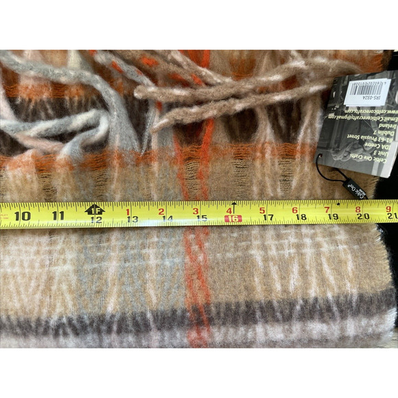 Celtic Ore Authentic Irish Knitwear Brown Orange Wool Blend Scarf 72X 20 NWT - Picture 12 of 12